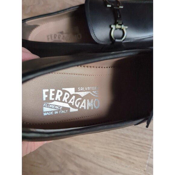 Salvatore Ferragamo Square Toe Gancini Bit Leather Loafer Dress Shoes Mens 7 E main image 4